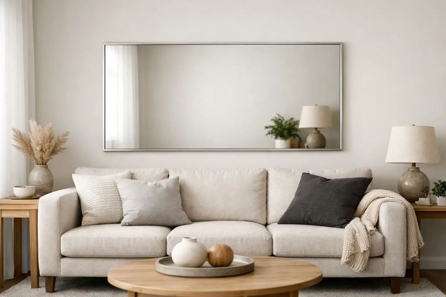 What Size Mirror Over Sofa Works Best?